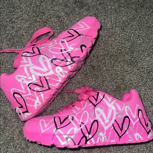 Skechers Kids Pink Heart Sneakers size 2